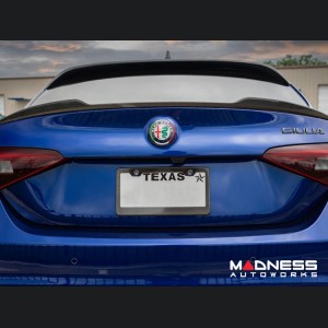 Alfa Romeo Giulia Rear Emblem Frame Trim - Carbon Fiber - Italian Theme